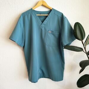 Figs Mens Leon Three Pocket Scrub Top XL Hydrogreen Workwear Medical Doctor